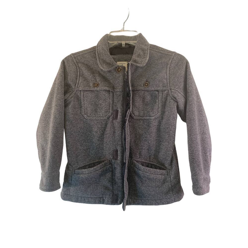 LANDS' END Boy’s Gray Fleece Zip Up Jacket / Size: Large 7